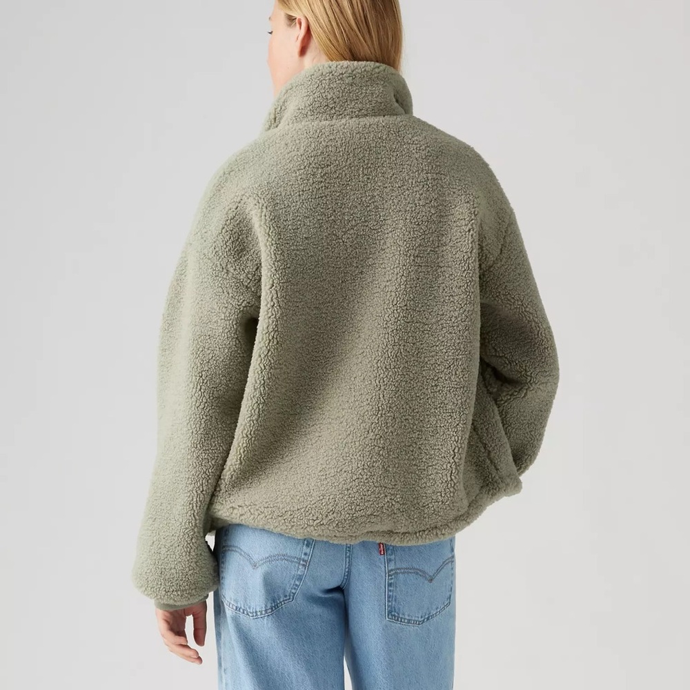 Levi's Olive Teddy Jacket Sea Grass NWOT - Picture 3 of 4